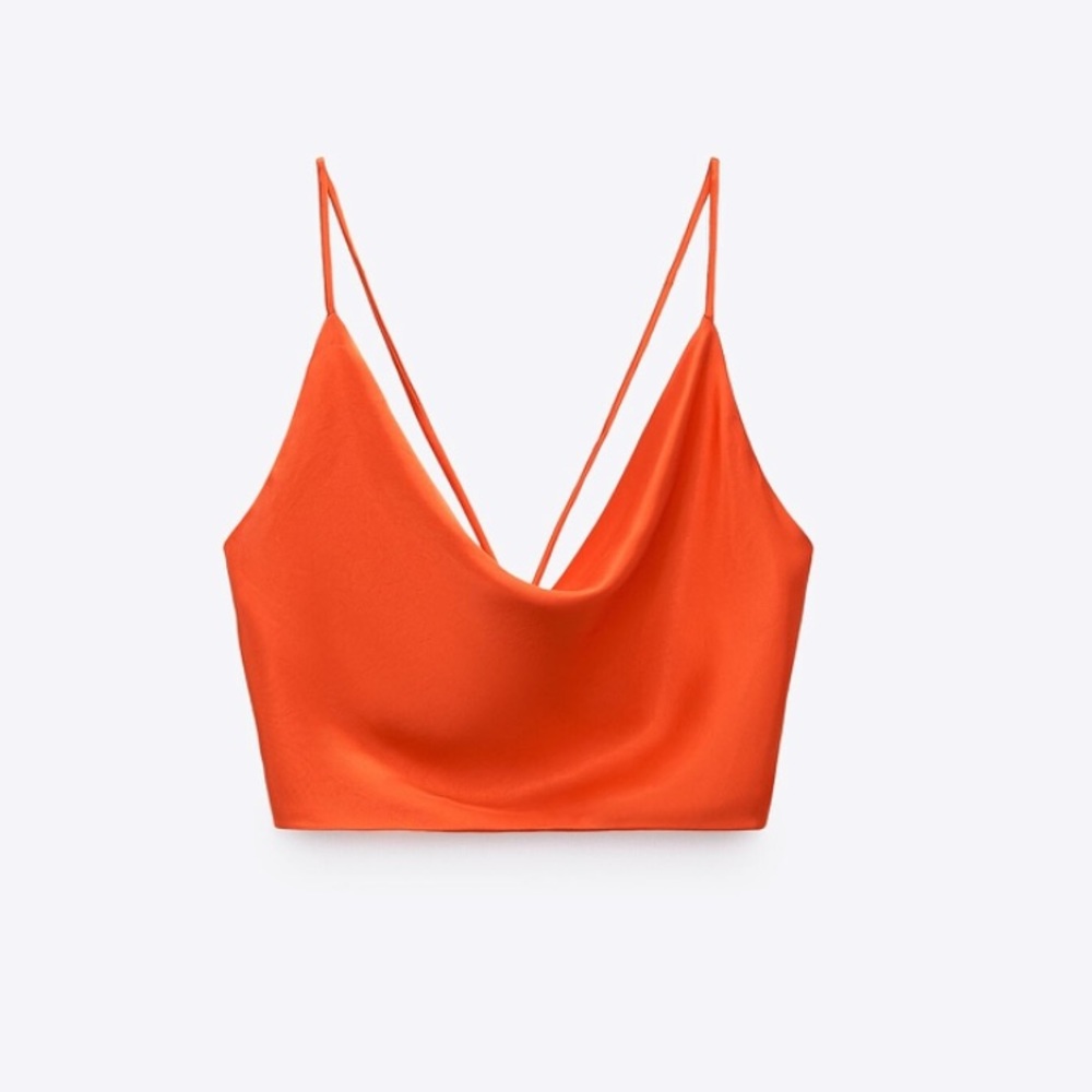Zara Satin Effect Crop Top